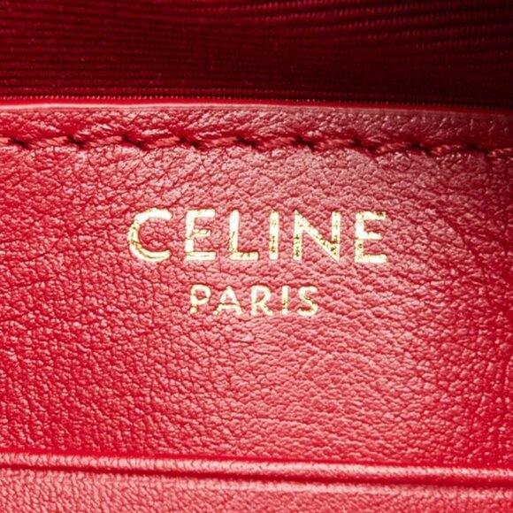 Celine Red Quilted Calfskin Leather C Charm Small Camera Bag - Picture 10 of 12